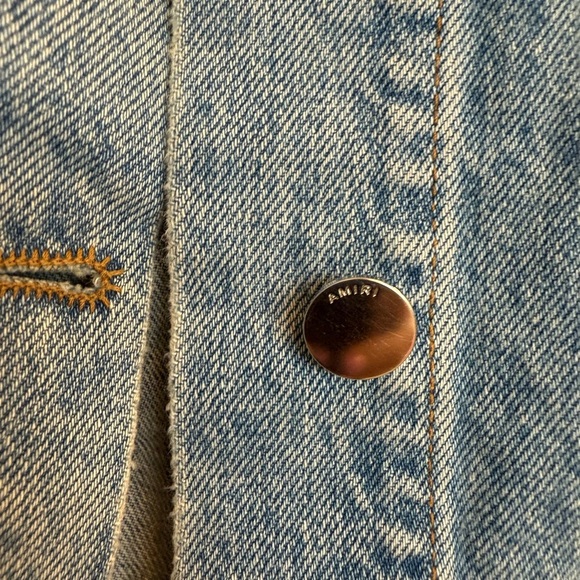 AMIRI S EUC Blue Jean Jacket Timeless Trucker Style - Picture 5 of 16
